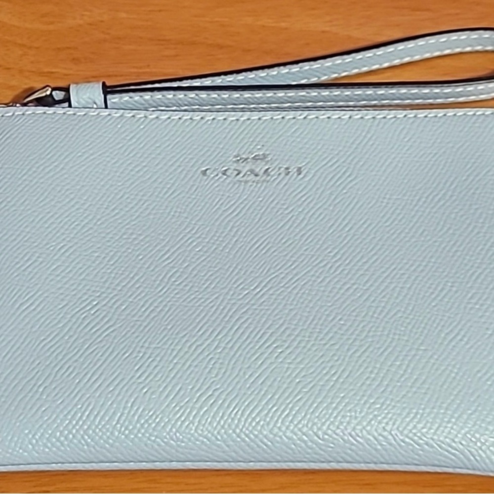 Coach Blue Leather women's Bag wristlet Brand New